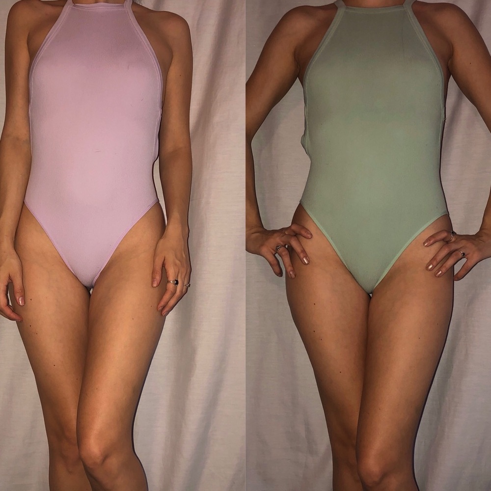 Bundle seafoam green and lavender one pieces